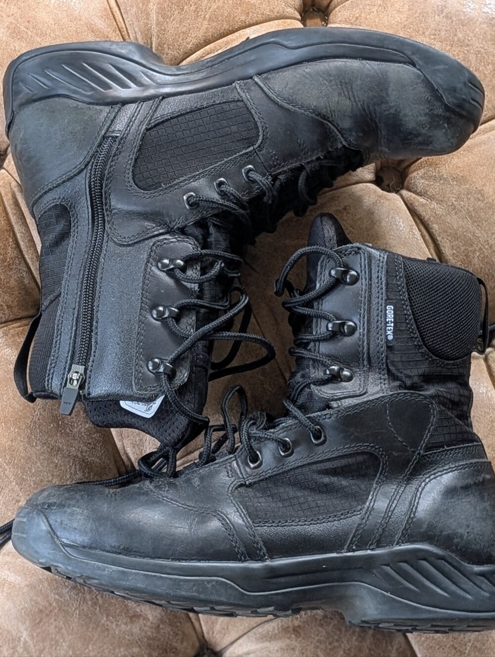 Danner Kinetic 8” GTX gore-tex Black Leather Boots Mens Size 10 Side Zip